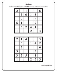 6x6 Sudoku Puzzles Printable - Sheet 1
