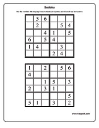 Printable Sudoku Sheets on Sudoku   Medium Worksheets Printable And Downloadable Activity Sheets